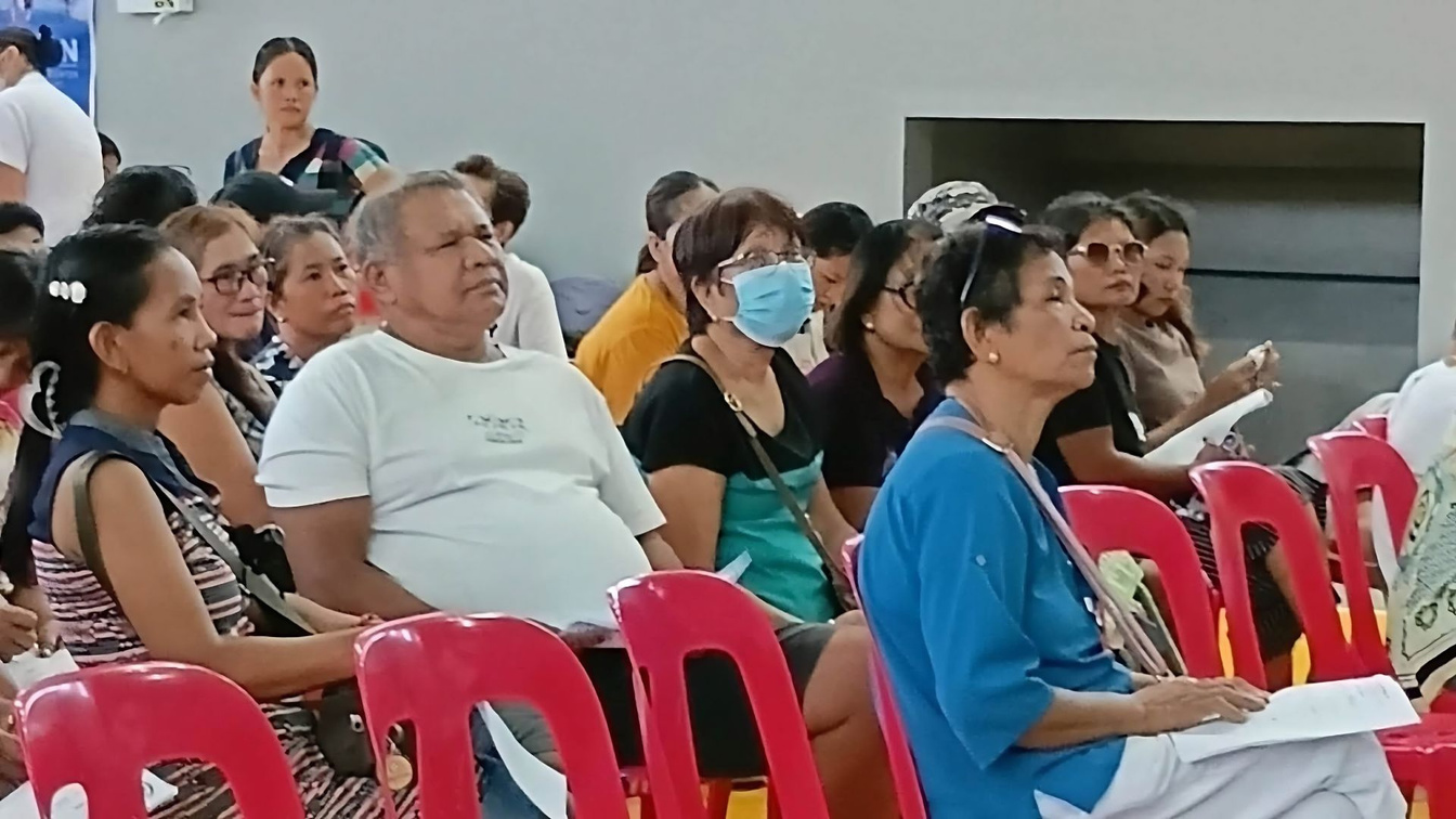 Residents attending the Eye Wellness Checkup at the Iguig Municipal Gymnasium